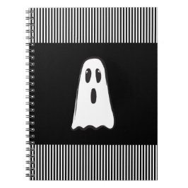 Caderno Espiral BOO! Fantasma Bonito Assustador Halloween Preto Br