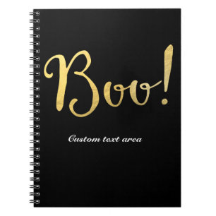 Caderno Espiral Boo! Faux Gold Foil Look Halloween