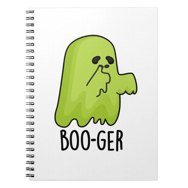 Caderno Espiral Boo-ger Divertido Halloween Booger Fantasma Trocad (Frente)