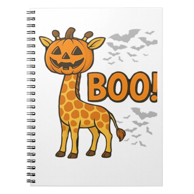 Caderno Espiral Boo Giraffe Halloween Figurume Girafa Louca Spooky (Frente)