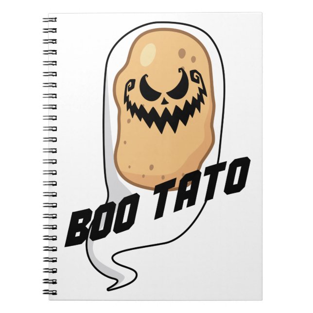 Caderno Espiral Boo-Tato Spooky Comida de Batata (Frente)
