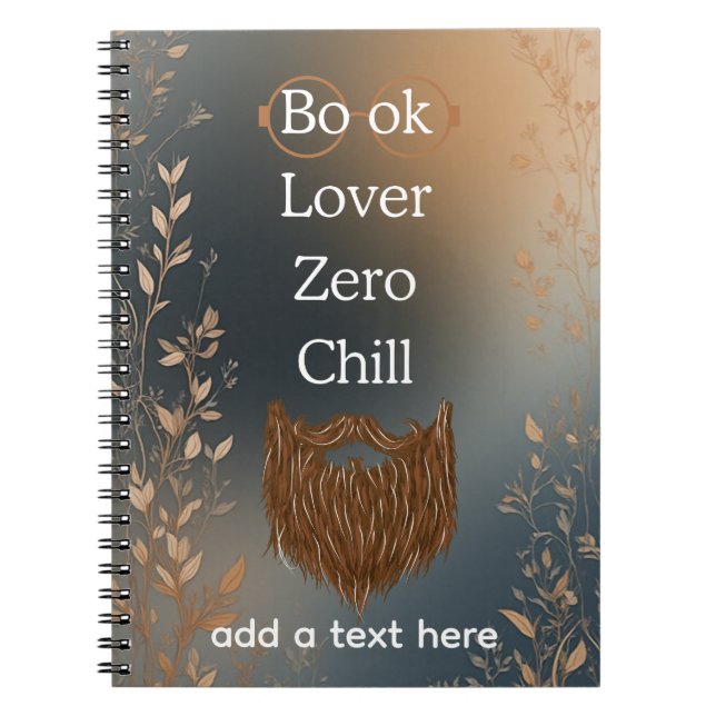 Caderno Espiral Book Lover Zero Chill Notebook (Frente)