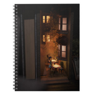 Caderno Espiral Book nook diorama - pequeno café