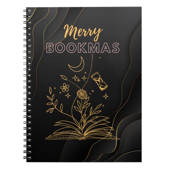 Caderno Espiral Bookmas de feliz - Amantes de Livros de Natal (Frente)