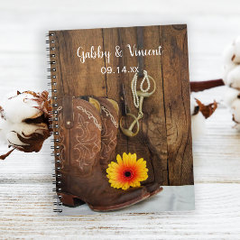 Caderno Espiral Boots do Cowboy, Casamento de Daisy Horse Bit
