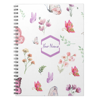 Caderno Espiral Borboleta Aquarela que você pode personalizar