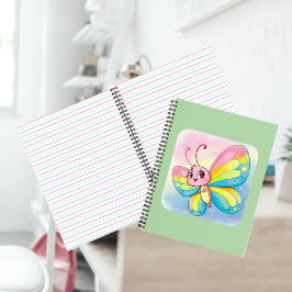 Caderno Espiral Borboleta Arco-íris