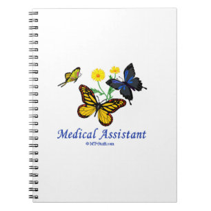 Caderno Espiral Borboleta Assistente Médico