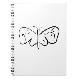 Caderno Espiral borboleta branca e negra