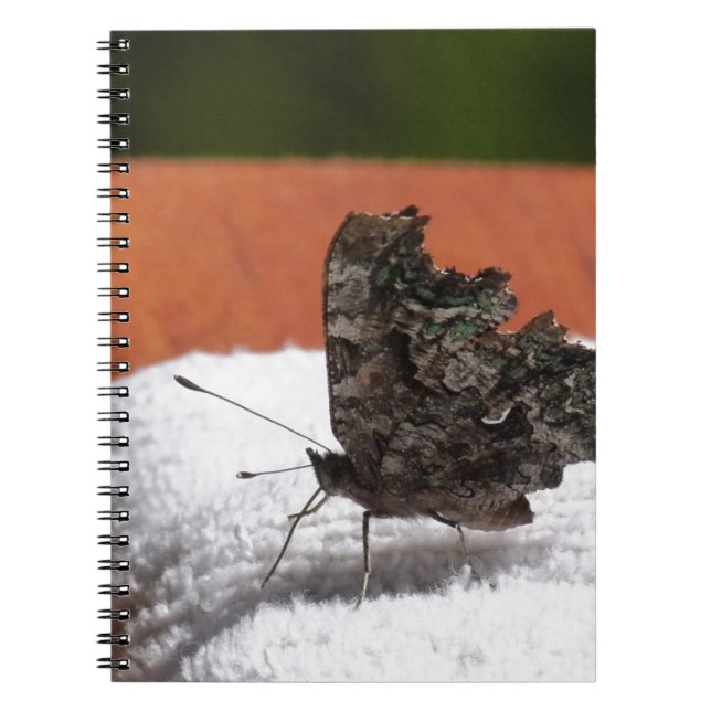 Caderno Espiral Borboleta de Camuflagem Escura (Frente)