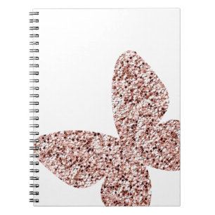 Caderno Espiral Borboleta de Clipe da Monarca com Glitter Dourada
