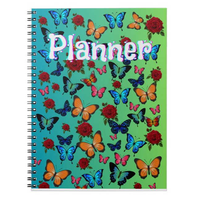 Caderno Espiral Borboleta de planner (Frente)