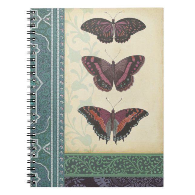 Caderno Espiral Borboleta Decorativa Brocade pelo Vision Studio (Frente)
