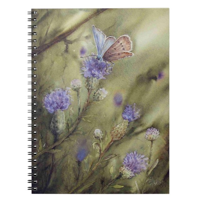 Caderno Espiral Borboleta e Cardos (Frente)