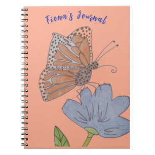 Caderno Espiral Borboleta e Diário de Flor de Fiona
