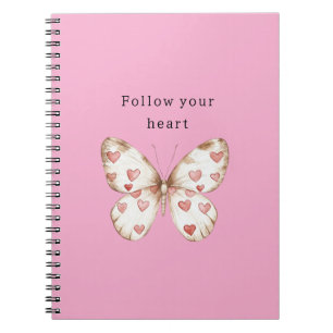 Caderno Espiral Borboleta Girly Pink Hearts