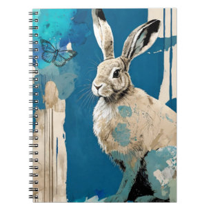 Caderno Espiral Borboleta + Lebre   Diário para notebook