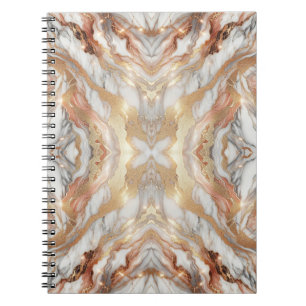 Caderno Espiral Borboleta Luxuosa de Trendy Marble, Dourada Glam R