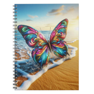 Caderno Espiral Borboleta na praia