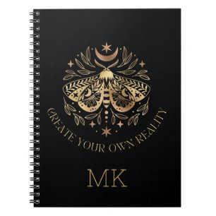 Caderno Espiral Borboleta Ouro Mística