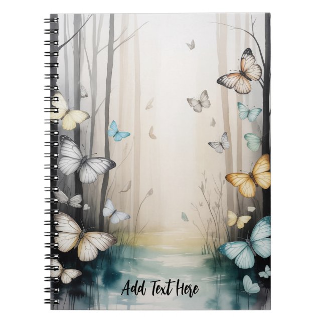 Caderno Espiral Borboleta Personalizada (Frente)