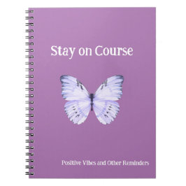 Caderno Espiral Borboleta rosa fica no curso e outros lembretes