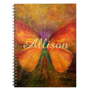 Caderno Espiral Borboleta sofisticada personalizada