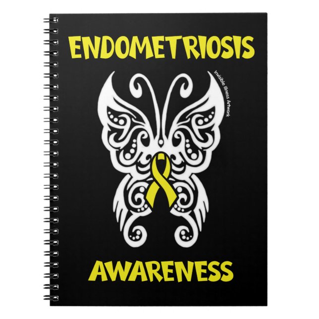 Caderno Espiral Borboleta/Tribal... Endometriose (Frente)