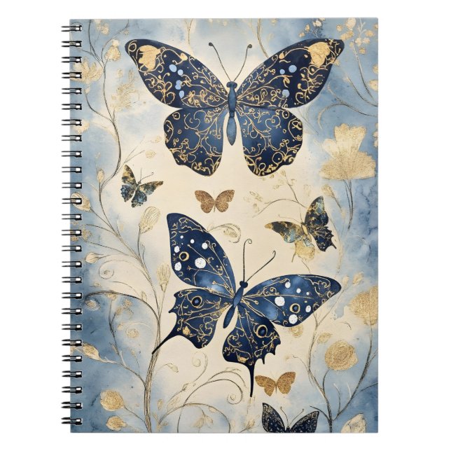 Caderno Espiral Borboletas ao estilo japonês, (Frente)