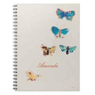 Caderno Espiral Borboletas azuis de safena. Odilon Redon