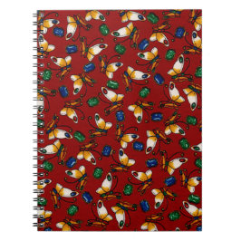 Caderno Espiral Borboletas brancas laranja, Emerald, Sapphire em v