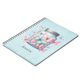 Caderno Espiral Borboletas Caprichosas em uma Jarra