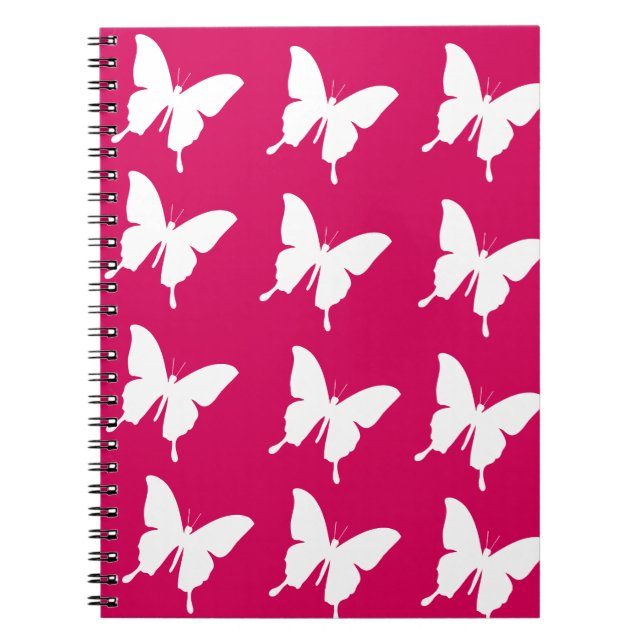 Caderno Espiral Borboletas de monarca rosa (Frente)