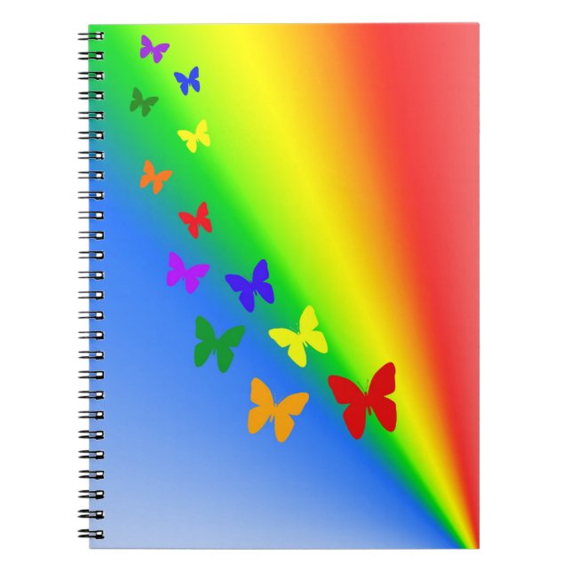 Caderno Espiral Borboletas do arco-íris (Frente)