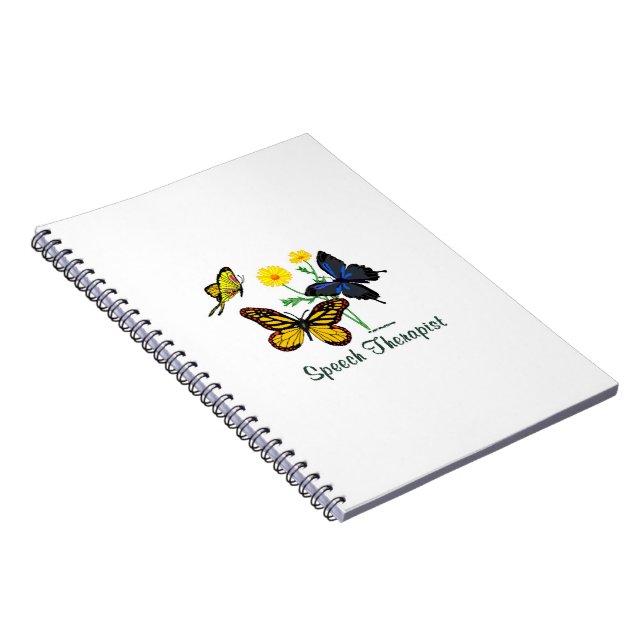 Caderno Espiral Borboletas do terapeuta de discurso (Lado Direito)