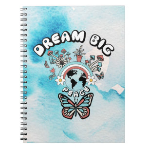 Caderno Espiral Borboletas e Cogumelos Sonham Grande inspo positiv