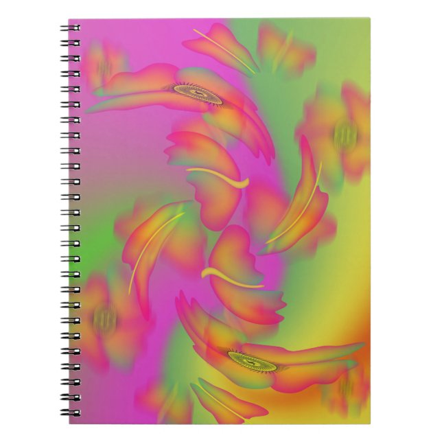 Caderno Espiral Borboletas e flores (Frente)