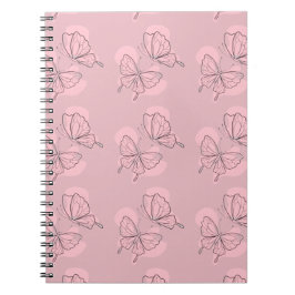 Caderno Espiral Borboletas Elegantes Modernas Mínimas