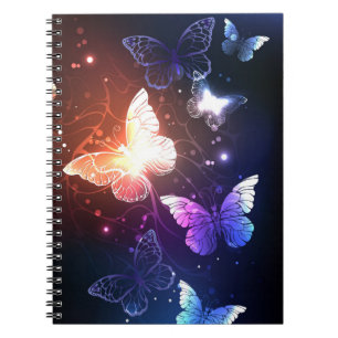 Caderno Espiral Borboletas noturnas brilhantes
