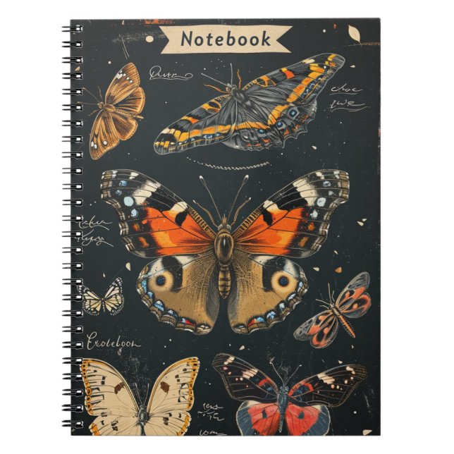 Caderno Espiral Borboletas Vintage (Frente)