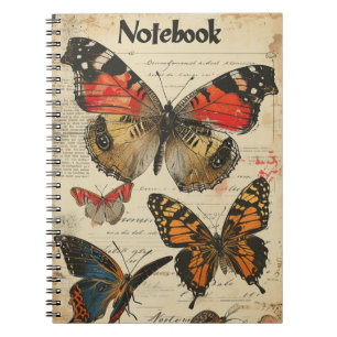 Caderno Espiral Borboletas Vintage