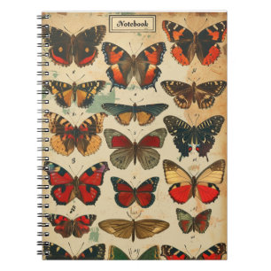 Caderno Espiral Borboletas Vintage