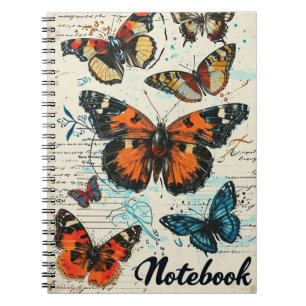 Caderno Espiral Borboletas Vintage