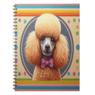 Caderno Espiral Borda Colorida de Poodle Corta na moda Realística