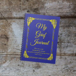 Caderno Espiral Borda do Cluster de Rosa Amarelo no Diário Azul de