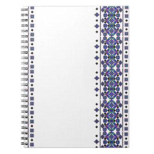 Caderno Espiral Bordado azul