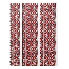 Caderno Espiral bordado vermelho-ukriano