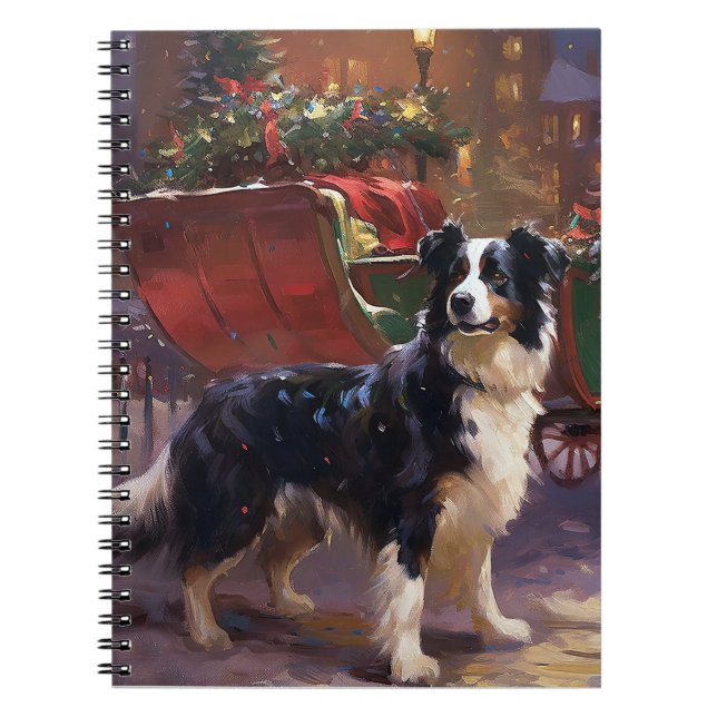 Caderno Espiral Border Collie Christmas Fesason (Frente)