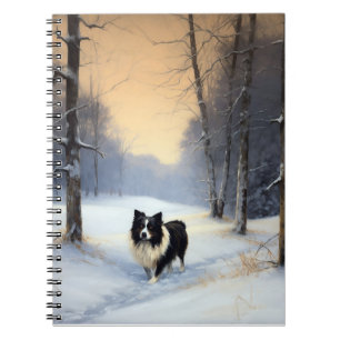 Caderno Espiral Border Collie Deixe Nevar Natal