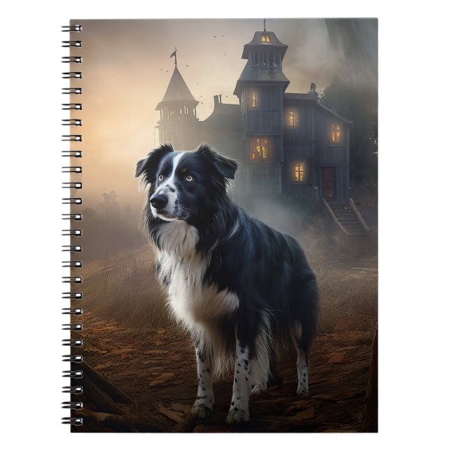 Caderno Espiral Border Collie Halloween Scary (Frente)